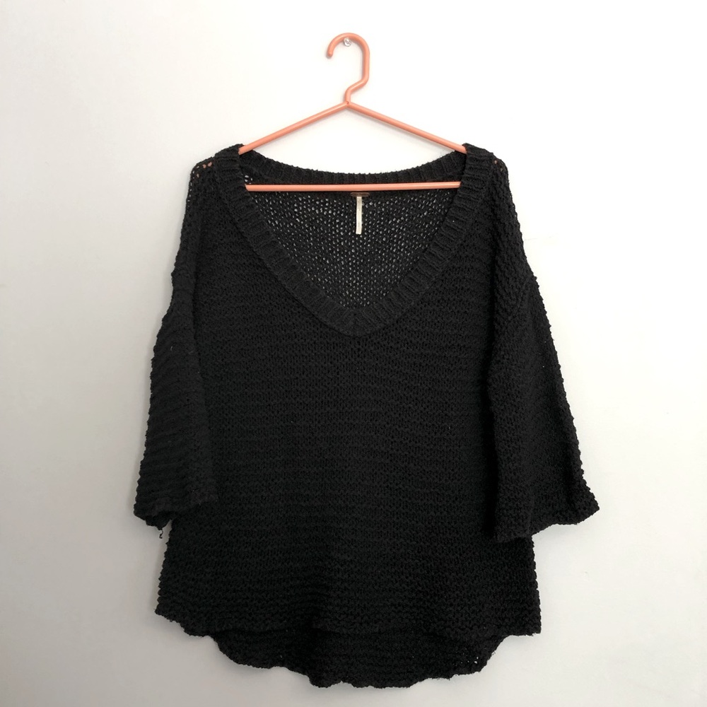 Free People Crochet Oversized Sweater